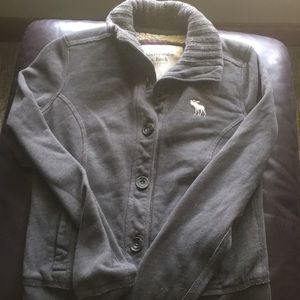 Grey lined sweatshirt jacket